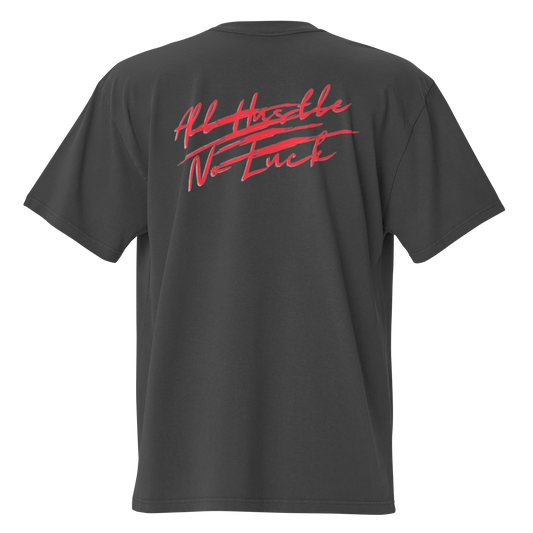 ALL HUSTLE NO LUCK PREMIUM T-SHIRT FADED BLACK